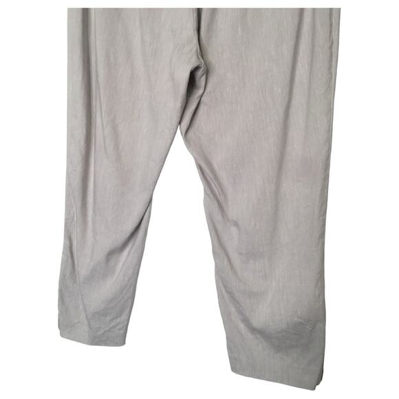 J Jill Pants Womens M Linen Stretch Capri Button Bottom Beachy Cottagecore Gray - Picture 5 of 13